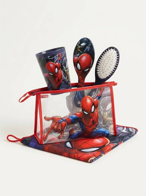 Trousse de toilette complète avec verre et serviette spiderman marvel - Kiabi