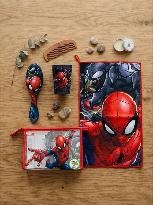Trousse de toilette complète avec verre et serviette spiderman marvel - Kiabi