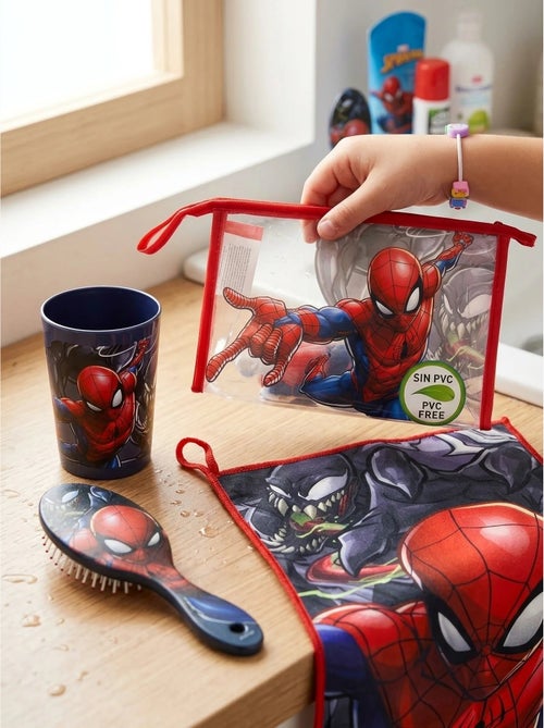 Trousse de toilette complète avec verre et serviette spiderman marvel - Kiabi