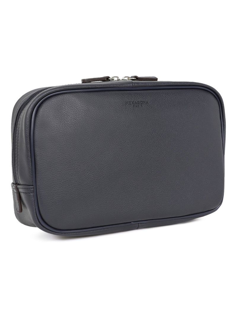 Trousse de toilette  Cuir CONFORT BUSINESS Bleu marine - Kiabi