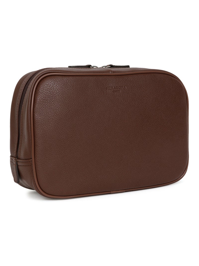 Trousse de toilette  cuir confort business hexagona Marron chocolat - Kiabi