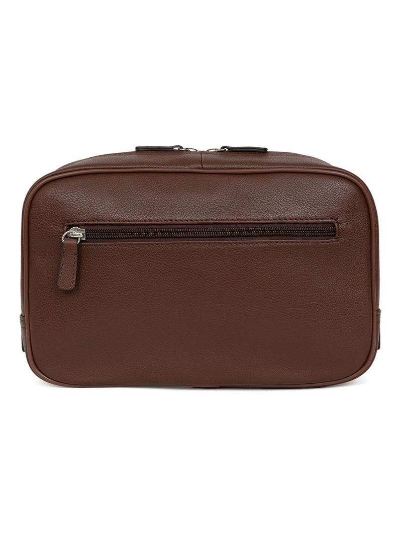 Trousse de toilette  cuir confort business hexagona Marron chocolat - Kiabi