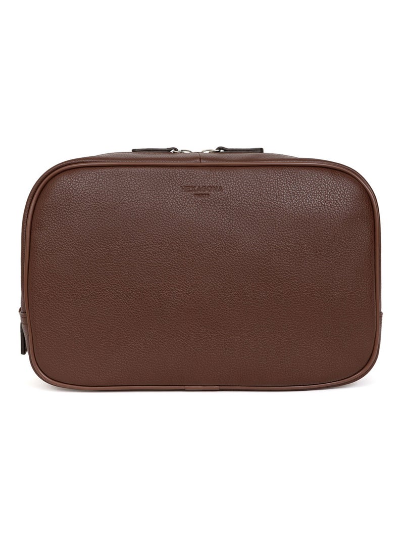 Trousse de toilette  Cuir CONFORT BUSINESS Marron chocolat - Kiabi