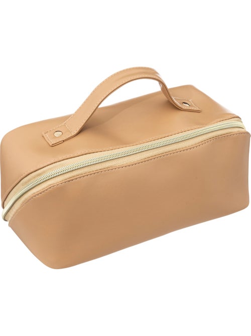 Trousse de toilette effet cuir Beige - Kiabi Trousse de toilette effet cuir Beige - Kiabi