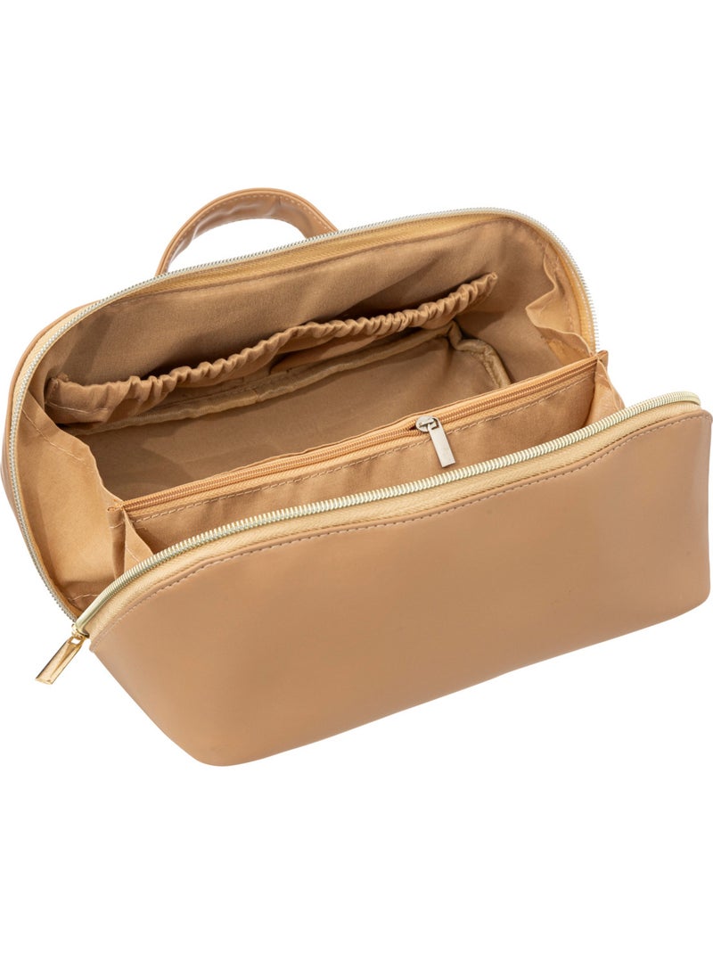 Trousse de toilette effet cuir Beige Beige - Kiabi