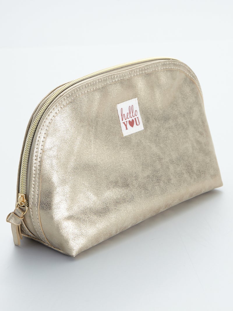 Trousse de toilette effet irisé doré - Kiabi