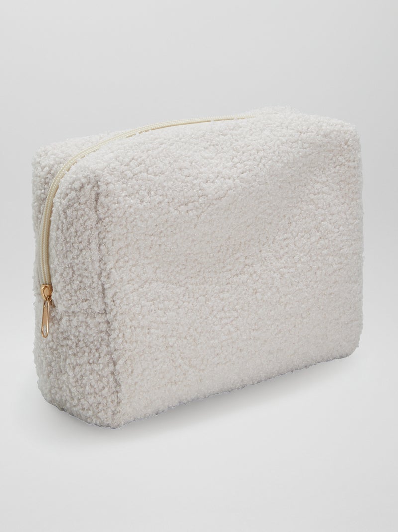 Trousse de toilette effet moutonné Beige - Kiabi