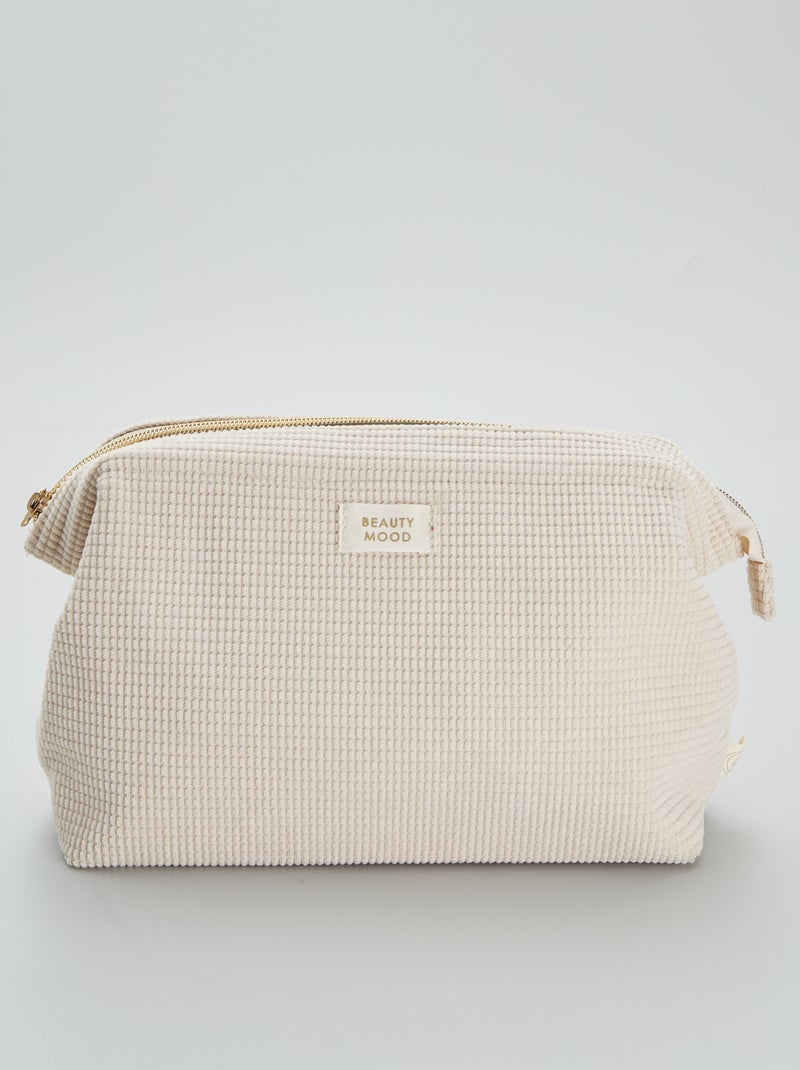 Trousse de toilette effet velours Beige - Kiabi
