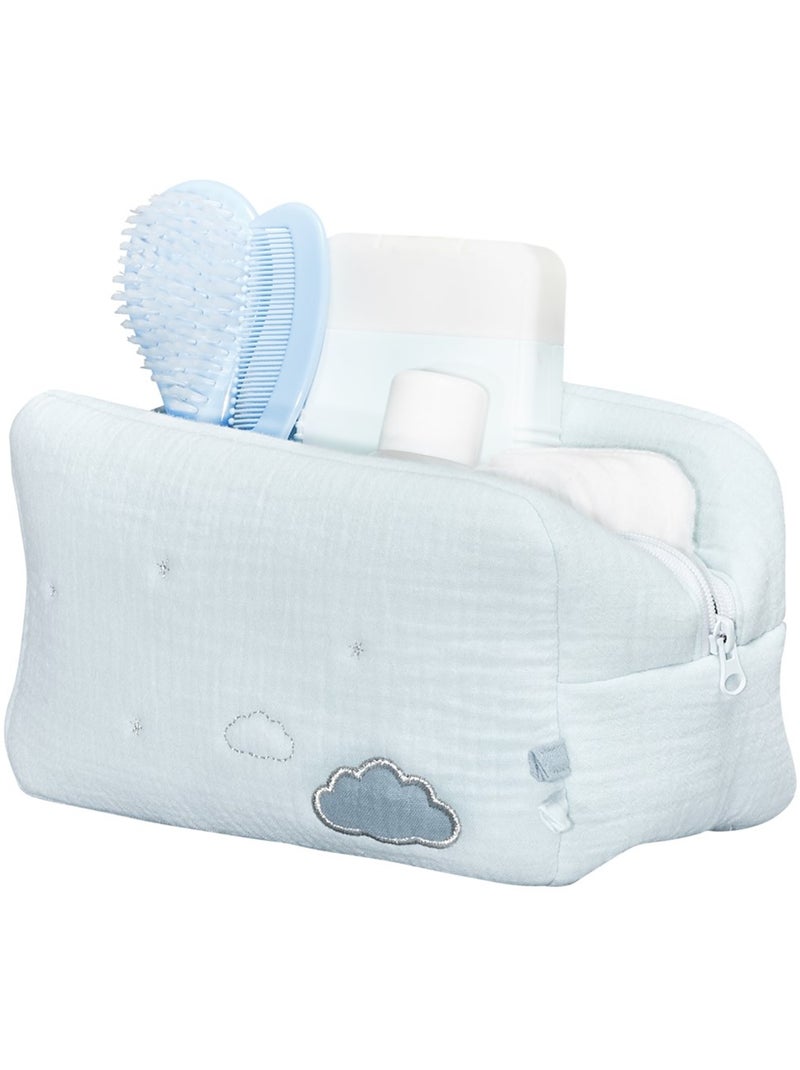 Trousse de toilette en coton Bio - SAUTHON Bleu - Kiabi