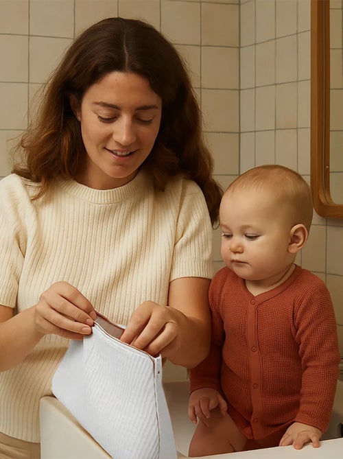 Trousse de Toilette en Coton Bio Blanc - Kiabi