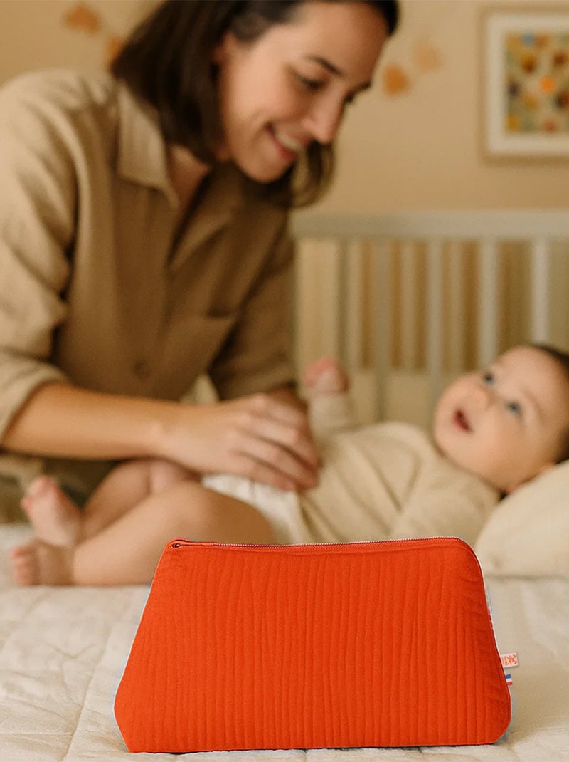 Trousse de Toilette en Coton Bio Fraise Rouge - Kiabi