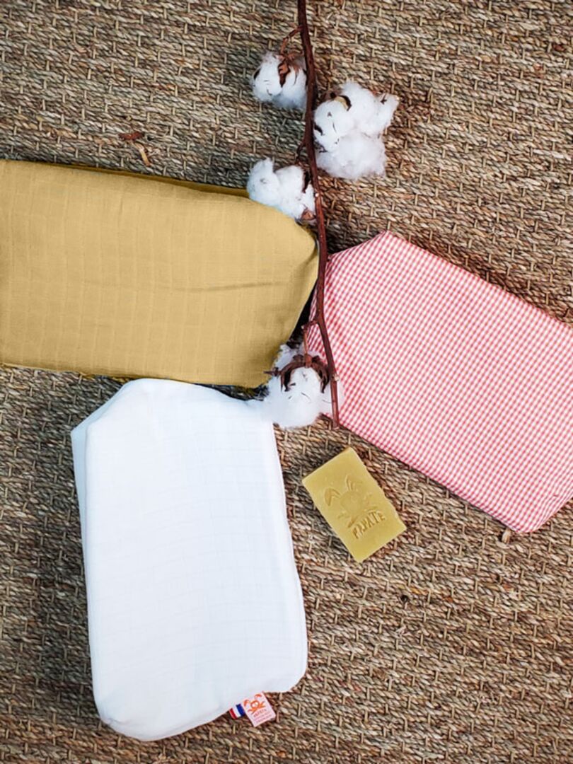 Trousse de Toilette en Coton Bio Honey Beige - Kiabi