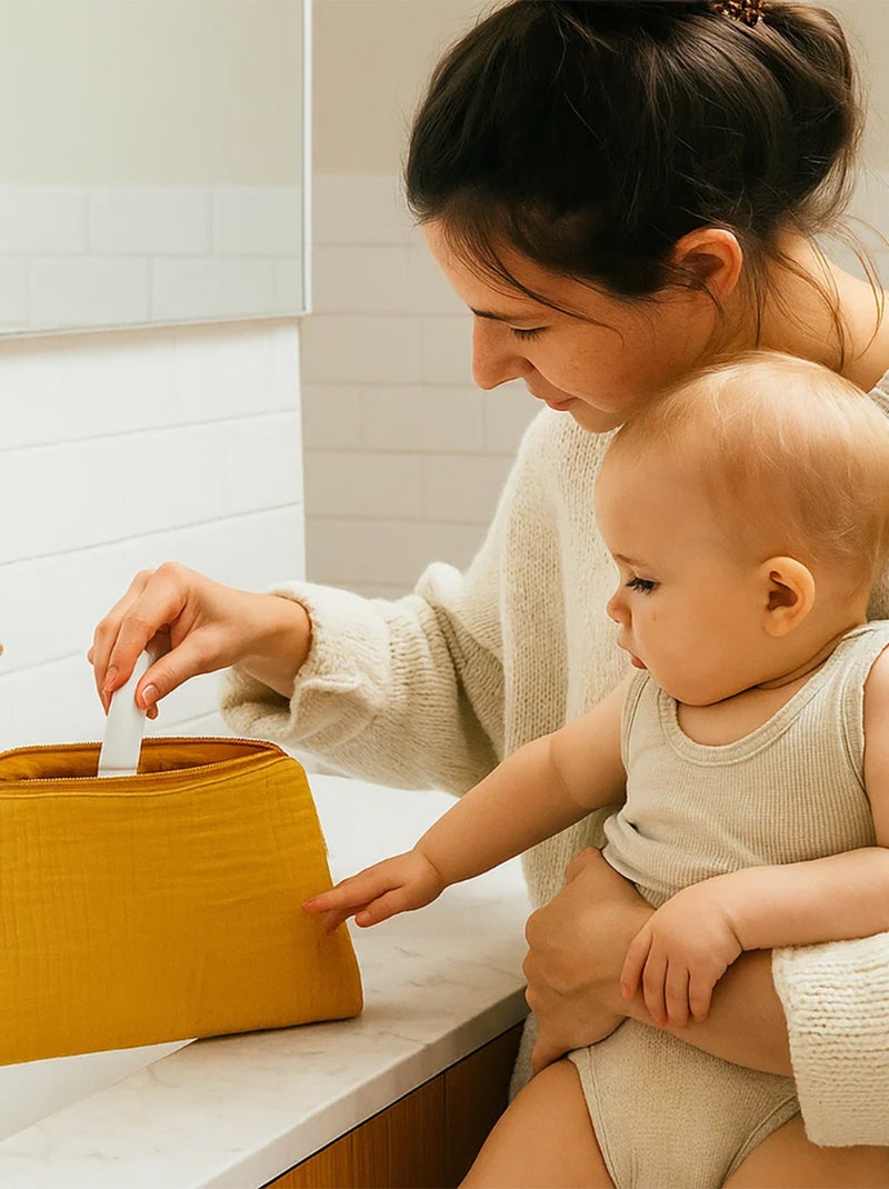 Trousse de Toilette en Coton Bio Honey Miel - Kiabi