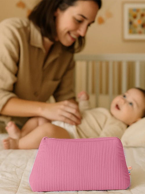 Trousse de Toilette en Coton Bio Rose - Kiabi