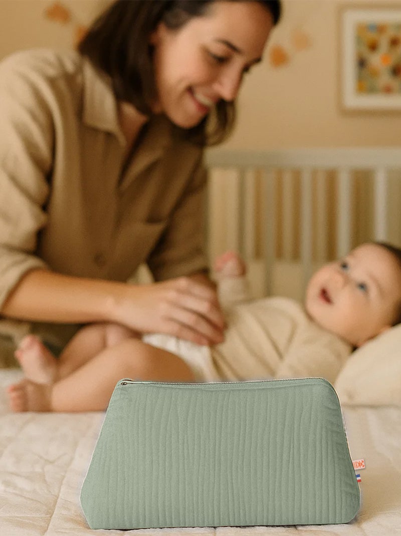 Trousse de Toilette en Coton Bio Vert - Kiabi