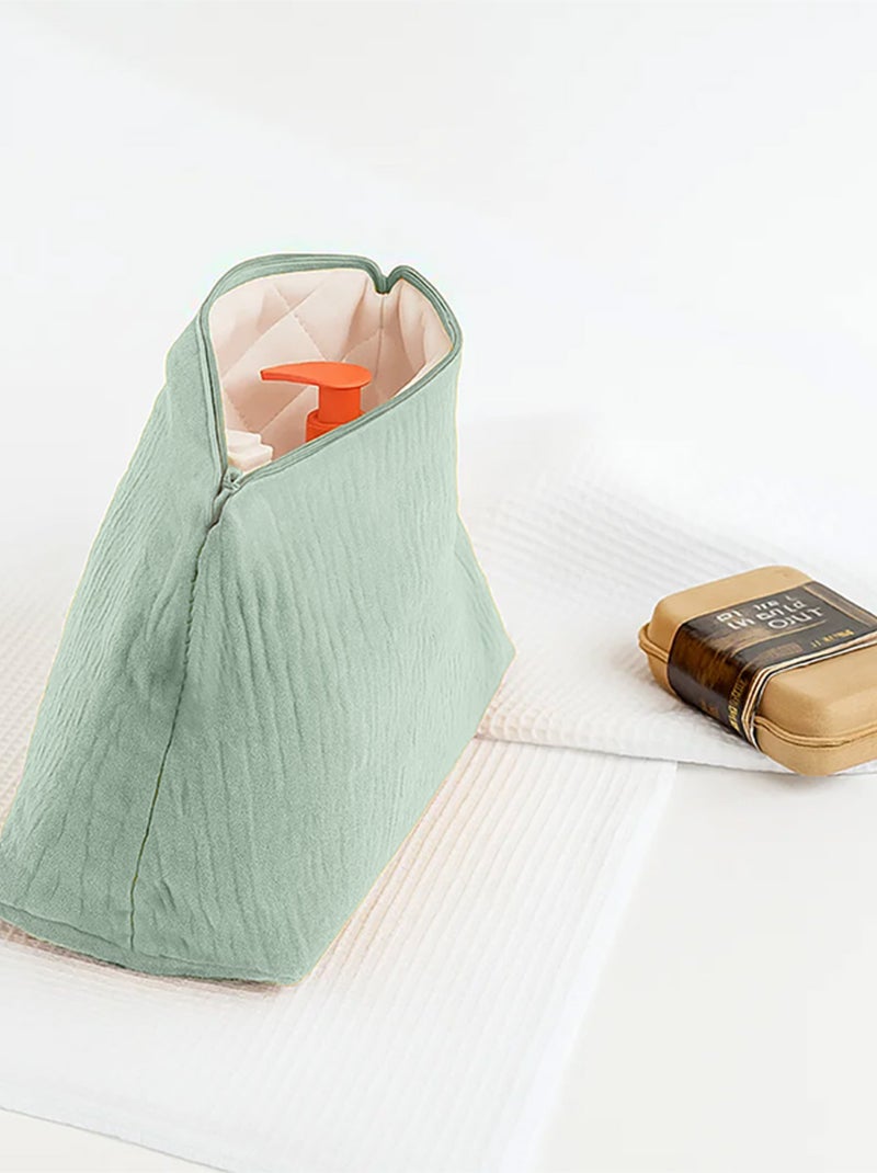 Trousse de Toilette en Coton Bio Vert - Kiabi