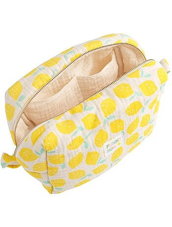 Trousse de toilette en coton imprimé rayures - SAUTHON