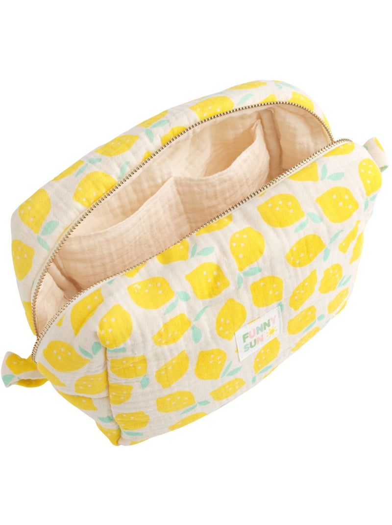 Trousse de toilette en coton imprimé citron - SAUTHON Jaune - Kiabi