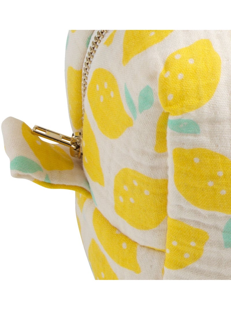 Trousse de toilette en coton imprimé citron - SAUTHON Jaune - Kiabi