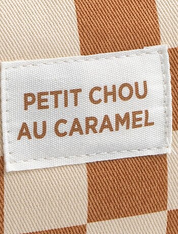 Trousse de toilette en coton imprimé damier - SAUTHON