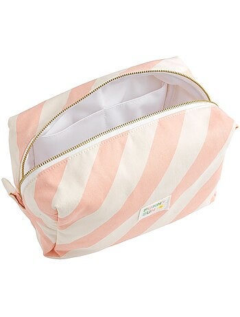 Trousse de toilette en coton imprimé rayures - SAUTHON