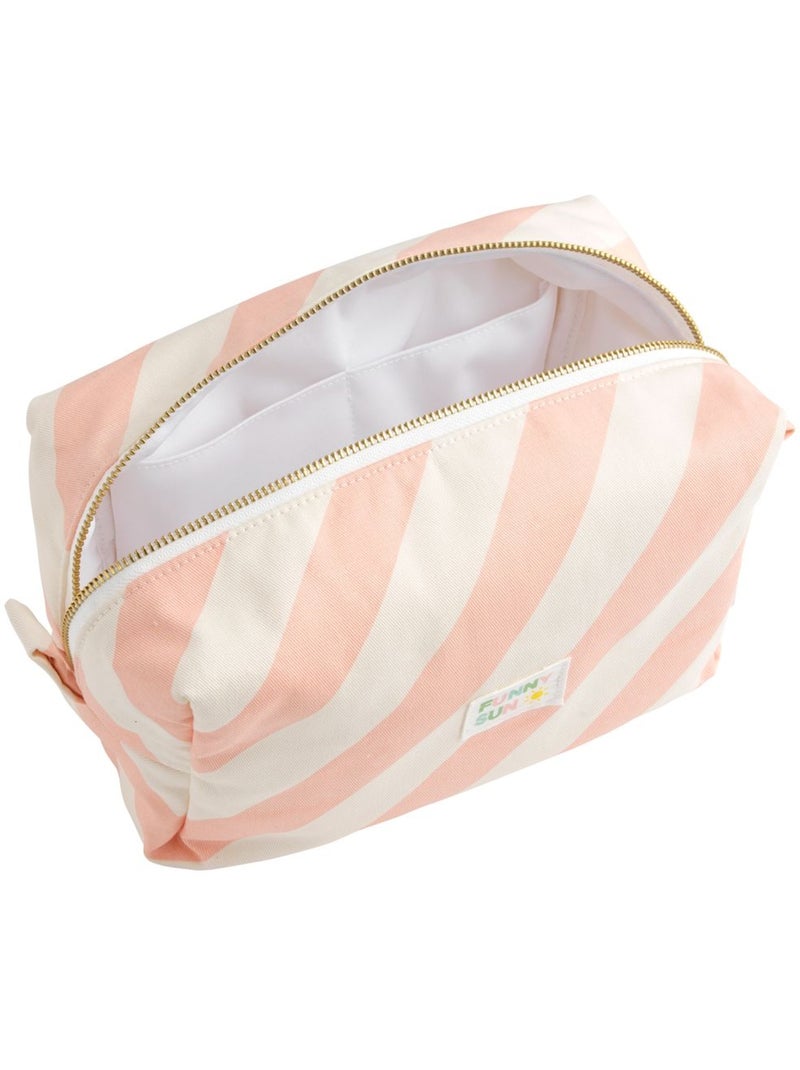 Trousse de toilette en coton imprimé rayures - SAUTHON Rose - Kiabi