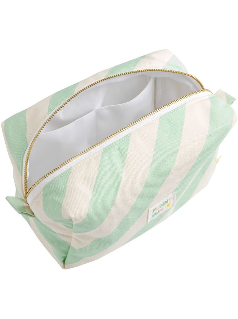 Trousse de toilette en coton imprimé rayures - SAUTHON Vert - Kiabi