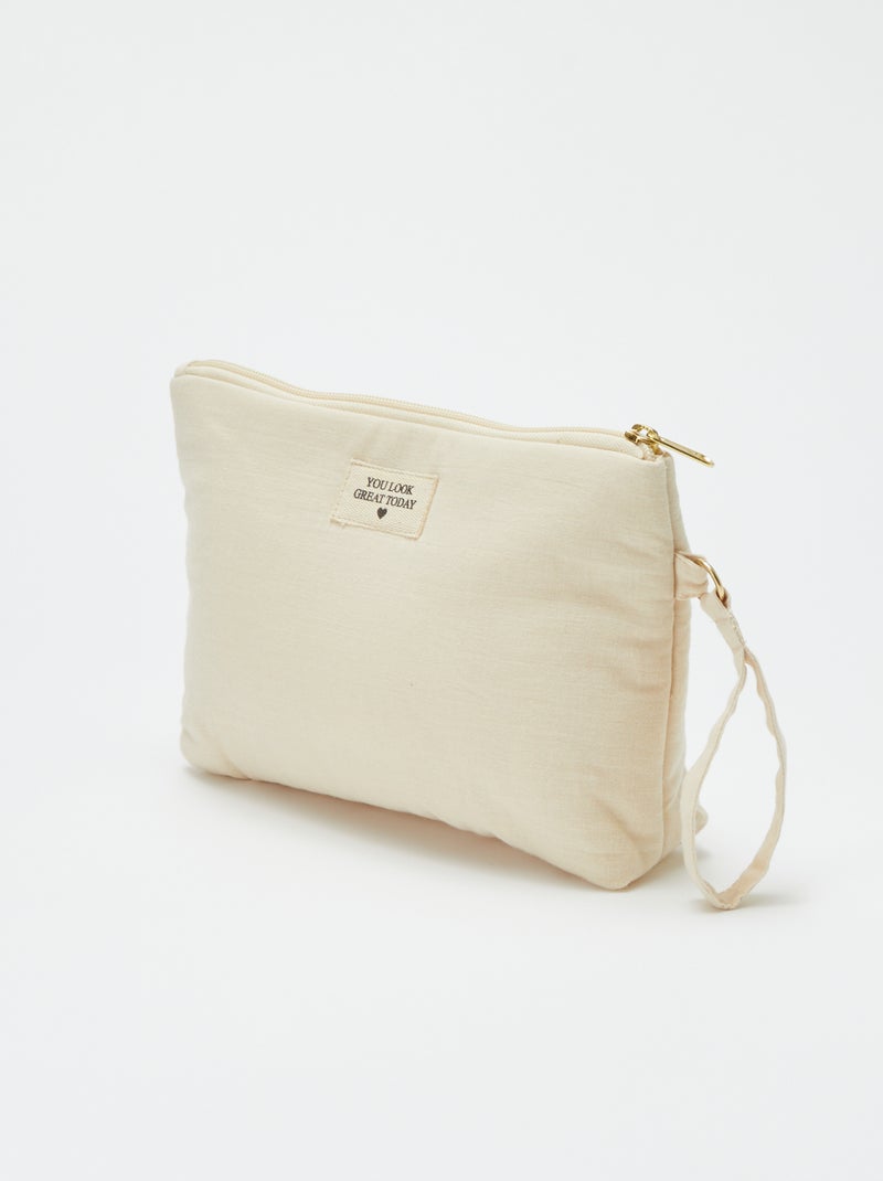 Trousse de toilette en gaze de coton Beige - Kiabi