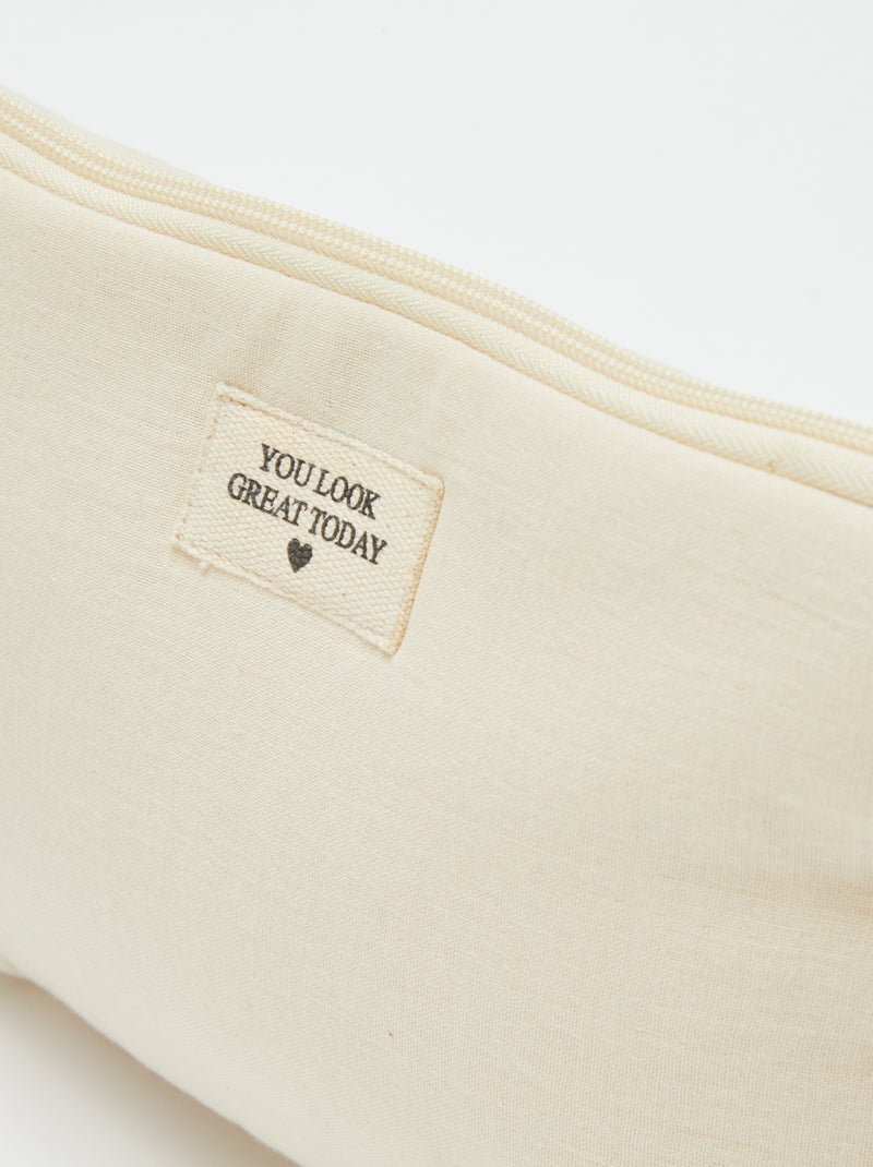 Trousse de toilette en gaze de coton Beige - Kiabi