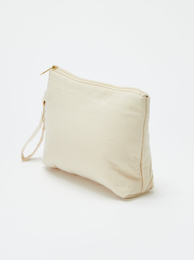 Trousse de toilette en gaze de coton Beige - Kiabi