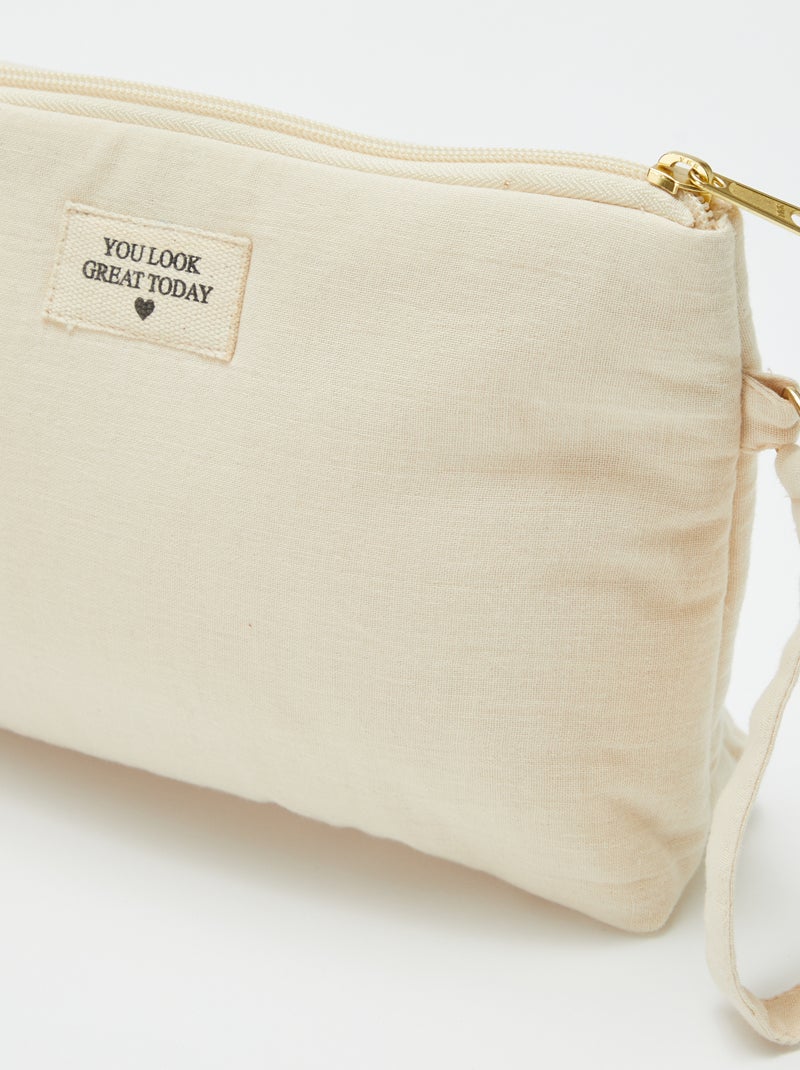 Trousse de toilette en gaze de coton Beige - Kiabi