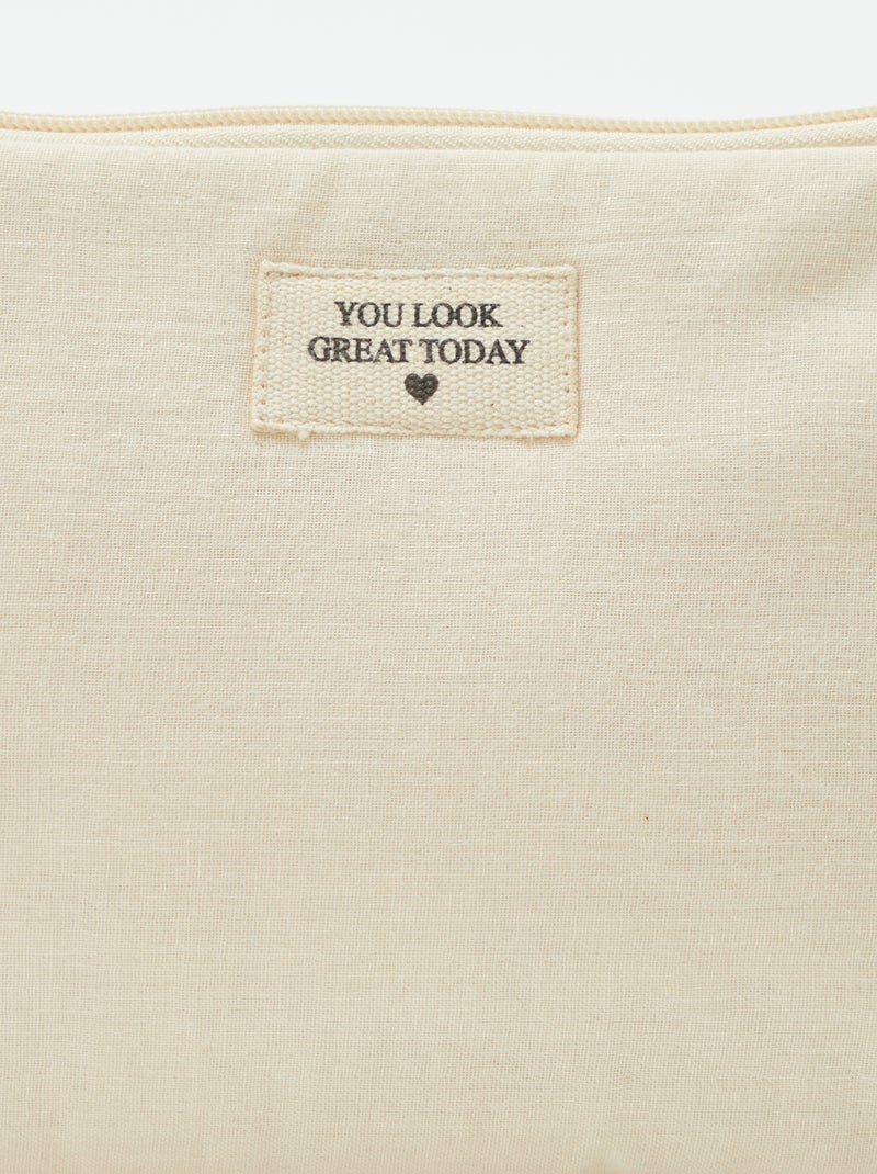 Trousse de toilette en gaze de coton Beige - Kiabi