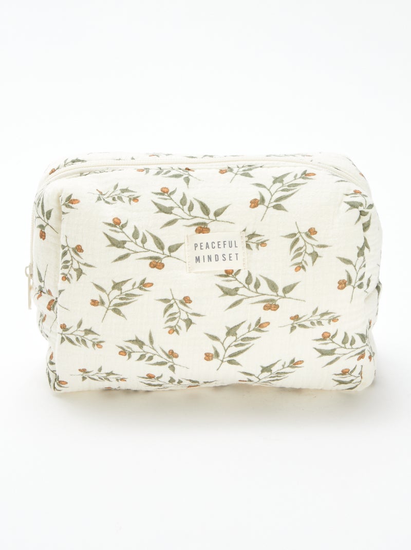 Trousse de toilette en gaze de coton Beige - Kiabi