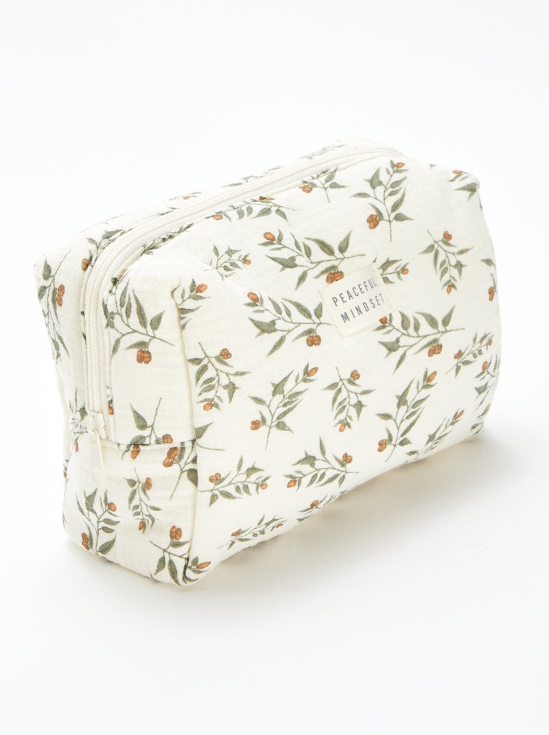 Trousse de toilette en gaze de coton Beige - Kiabi