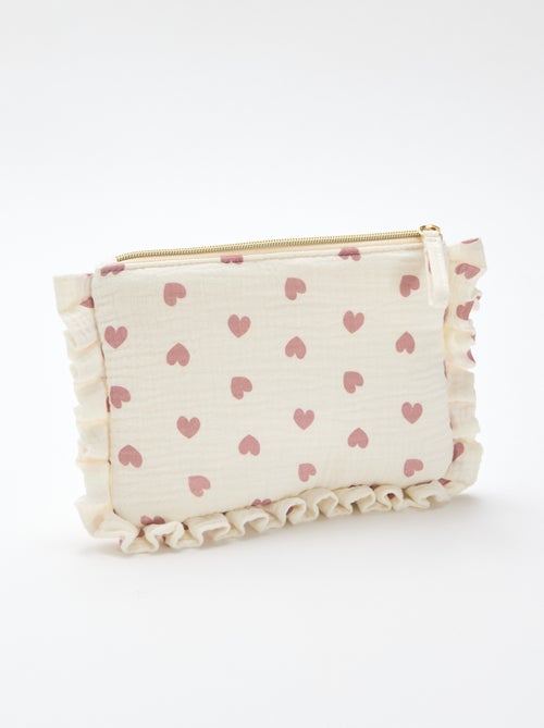 Trousse de toilette en gaze de coton - Kiabi
