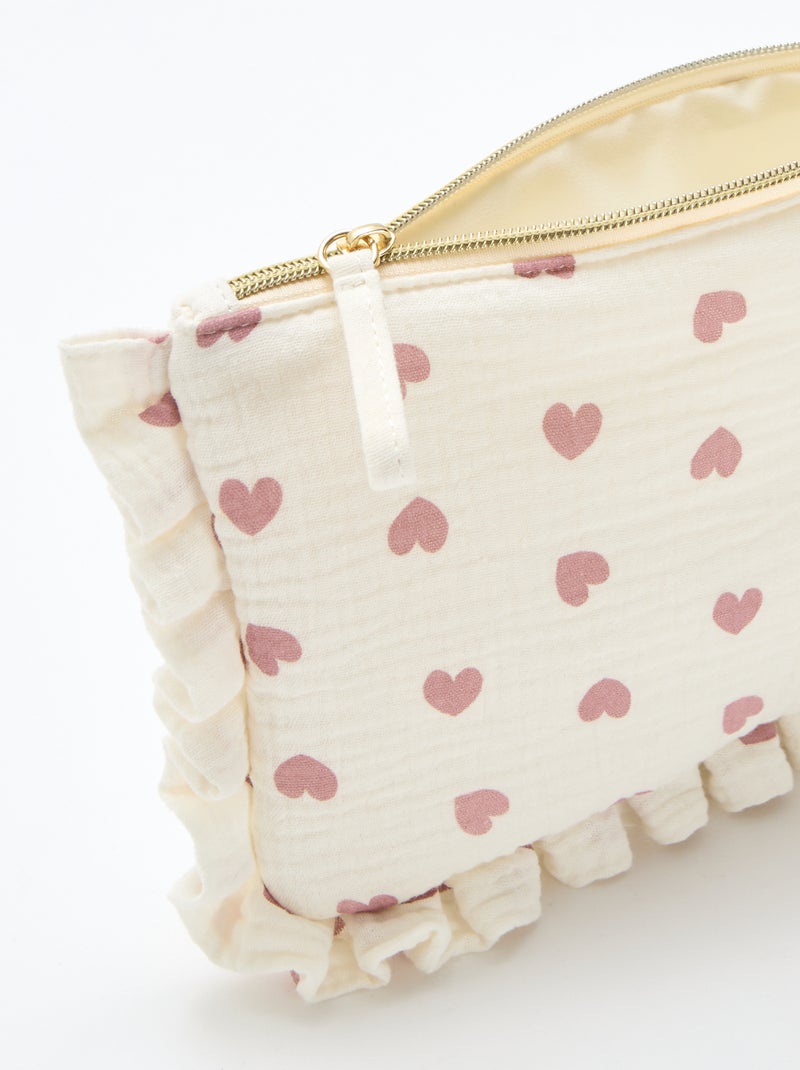 Trousse de toilette en gaze de coton Beige - Kiabi