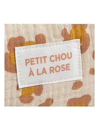 Trousse de toilette en gaze de coton imprimé léopard - SAUTHON