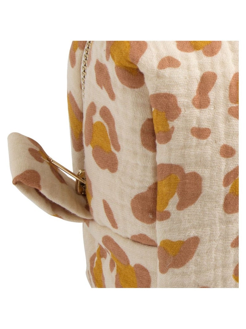 Trousse de toilette en gaze de coton imprimé léopard - SAUTHON Beige/Rose - Kiabi