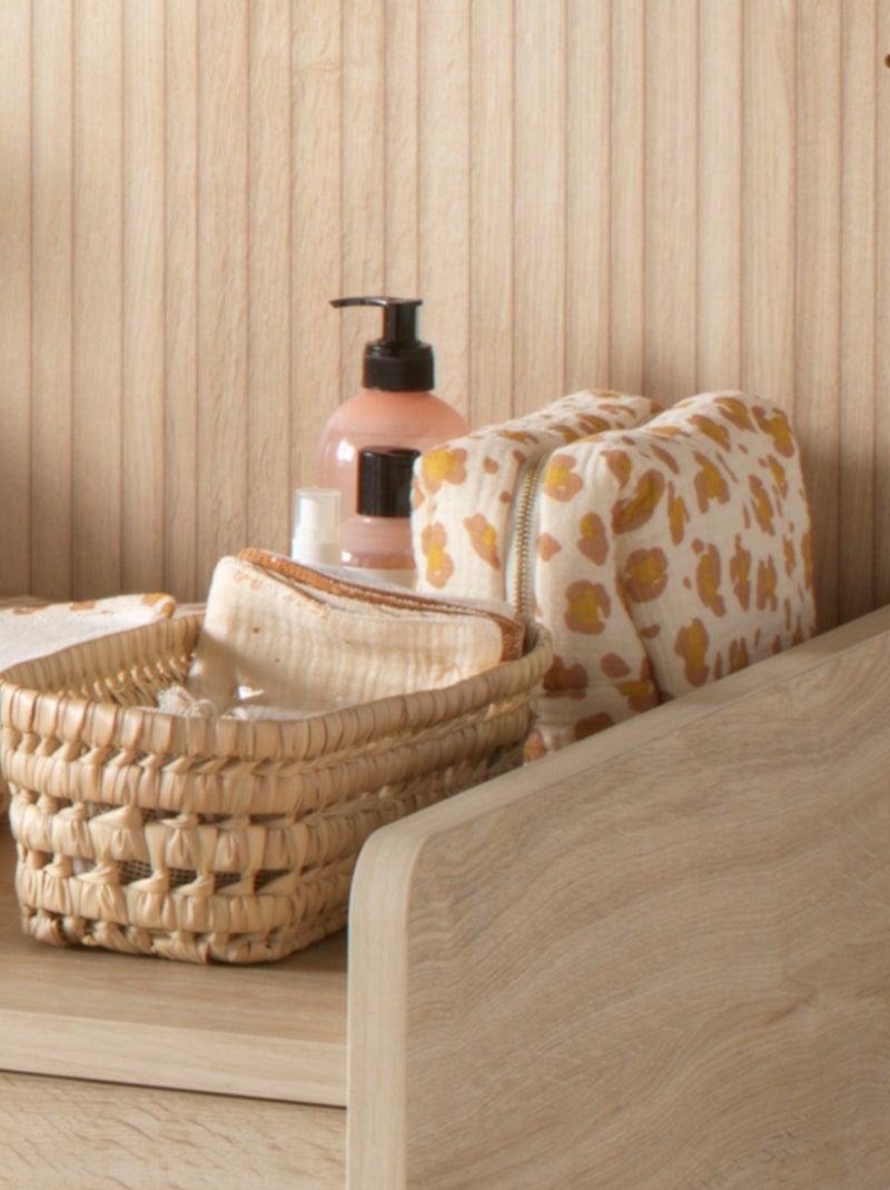 Trousse de toilette en gaze de coton imprimé léopard - SAUTHON Beige/Rose - Kiabi