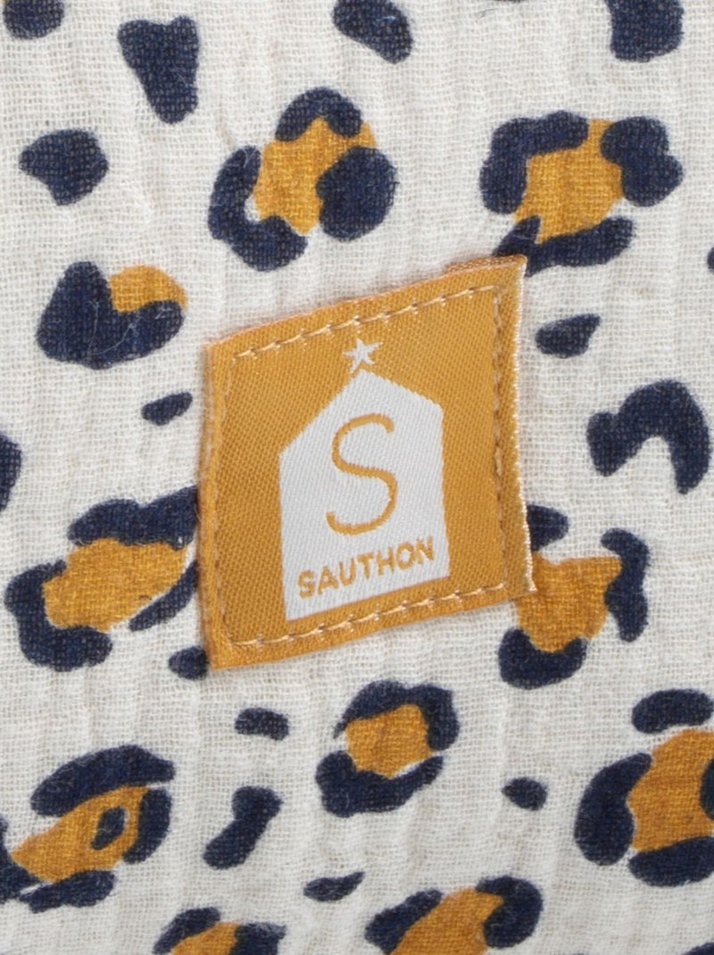 Trousse de toilette en gaze de coton imprimé léopard - SAUTHON Noir Ecru - Kiabi