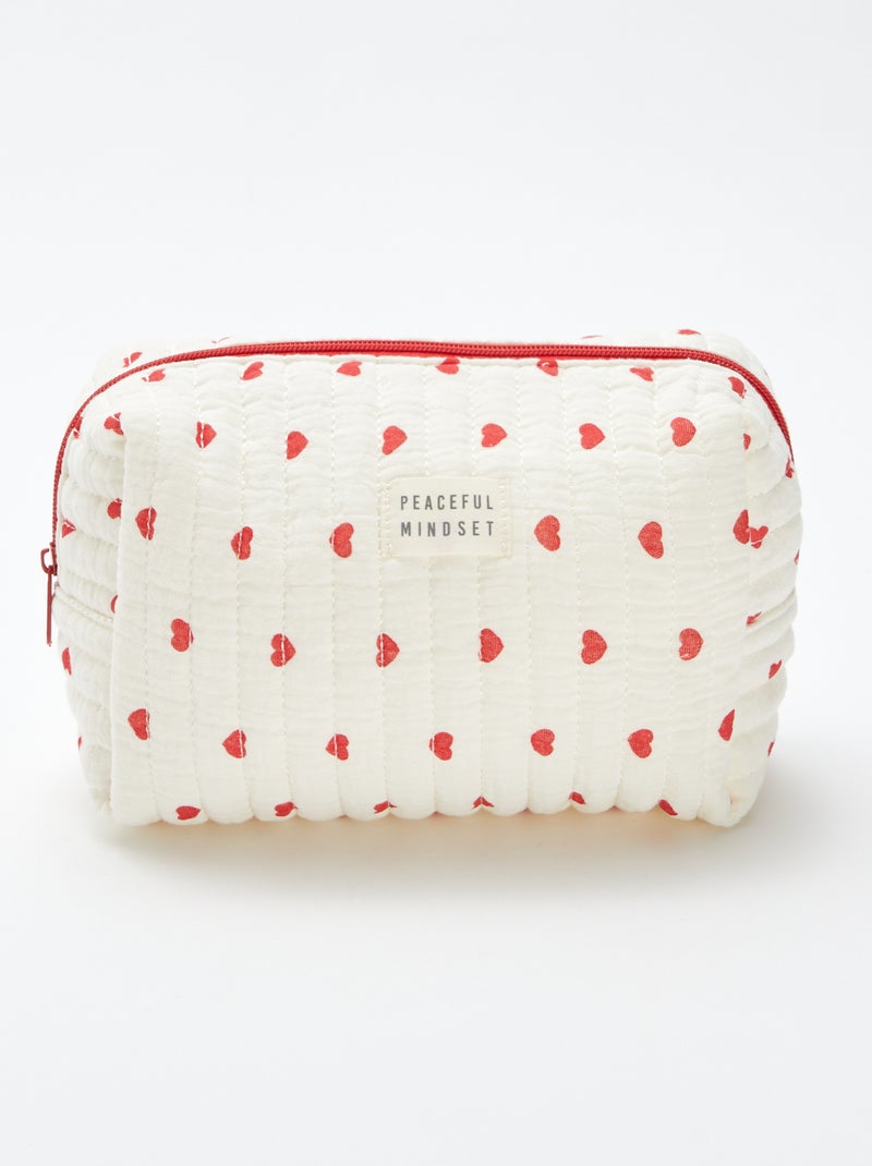 Trousse de toilette en gaze de coton Rouge - Kiabi