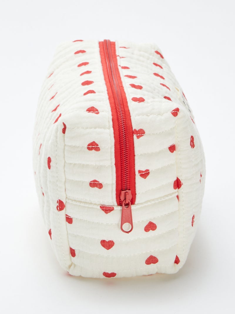 Trousse de toilette en gaze de coton Rouge - Kiabi