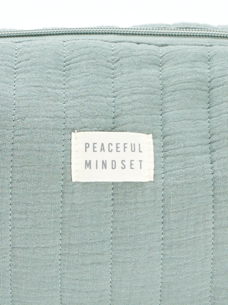 Trousse de toilette en gaze de coton VERT - Kiabi