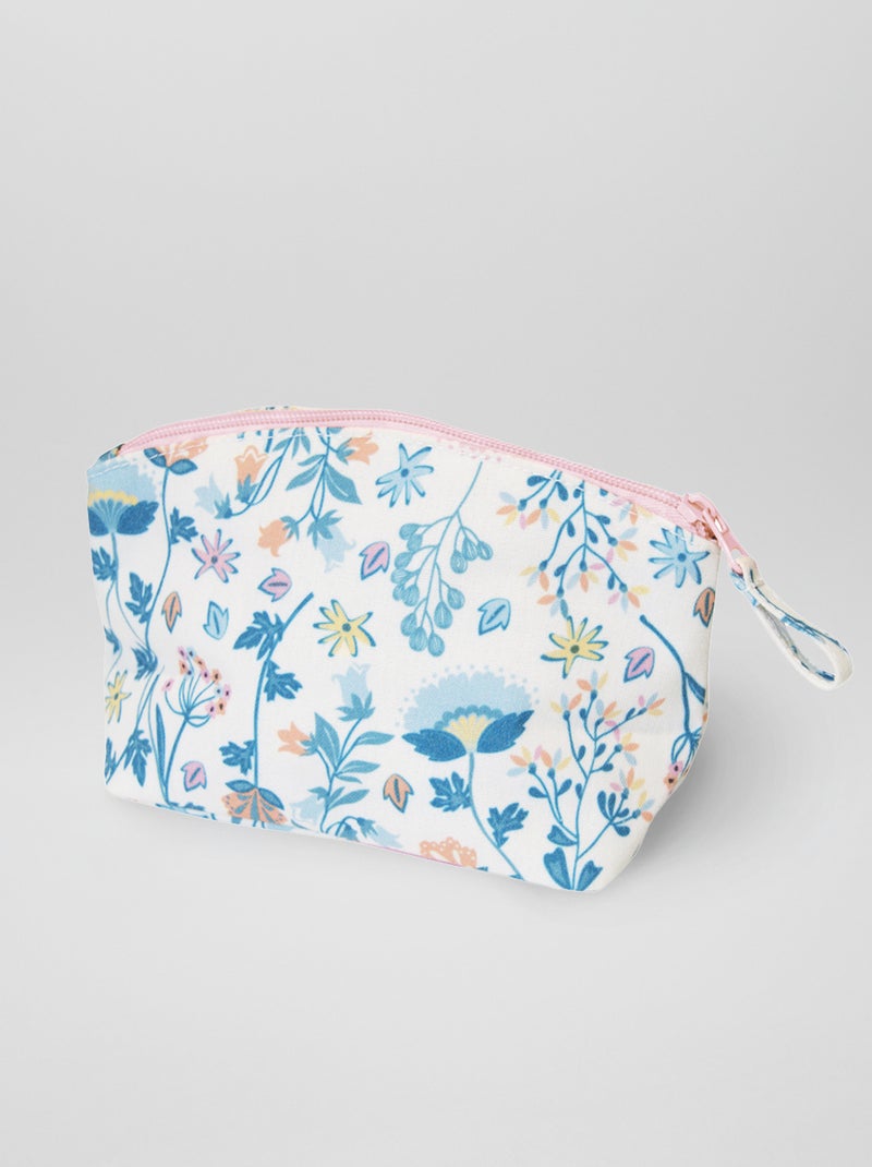 Trousse de toilette en tissu fleurie Blanc - Kiabi