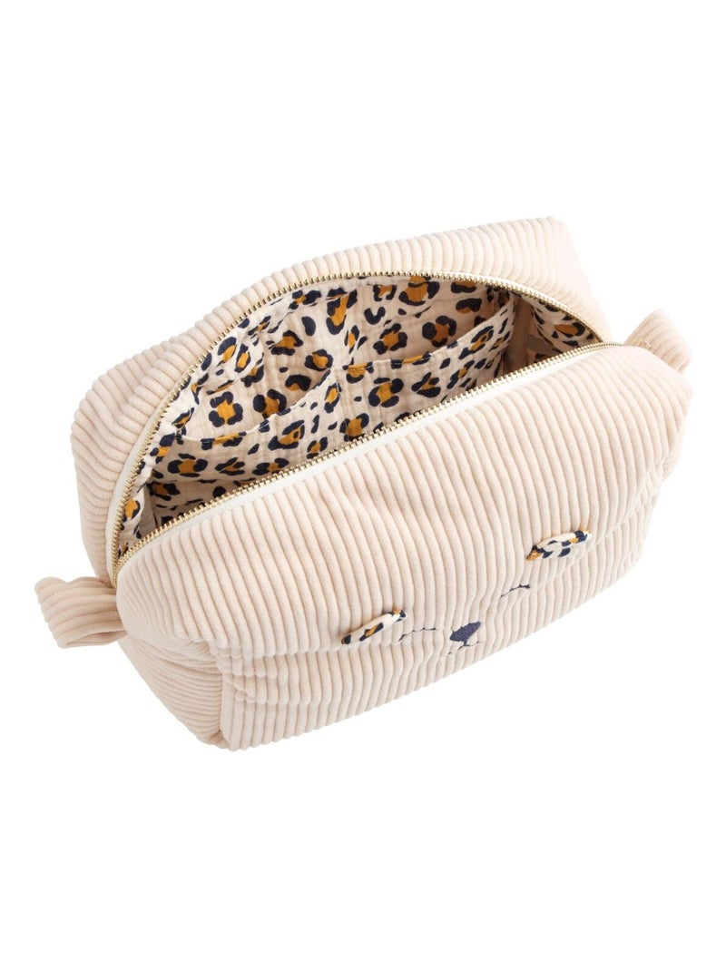 Trousse de toilette en velours côtelé - SAUTHON Ecru - Kiabi