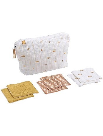 Trousse de toilette et carré éponge en coton - SAUTHON