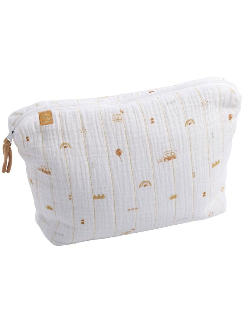 Trousse de toilette et carré éponge en coton - SAUTHON Blanc - Kiabi
