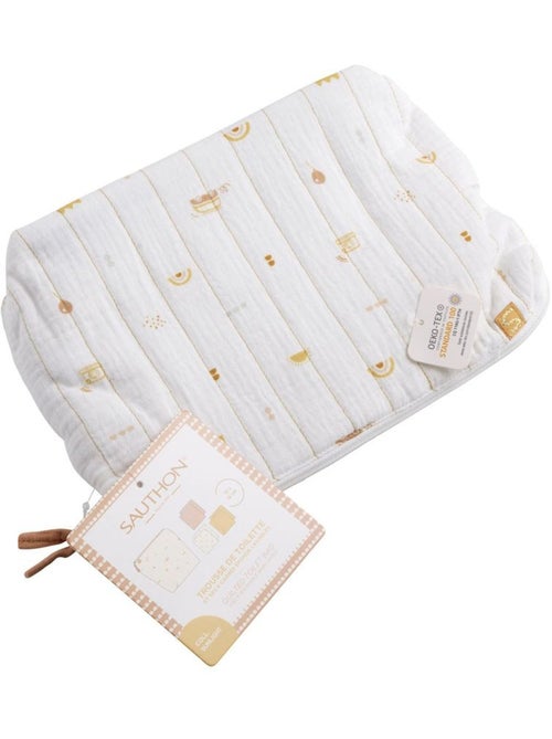 Trousse de toilette et carré éponge en coton - SAUTHON - Kiabi
