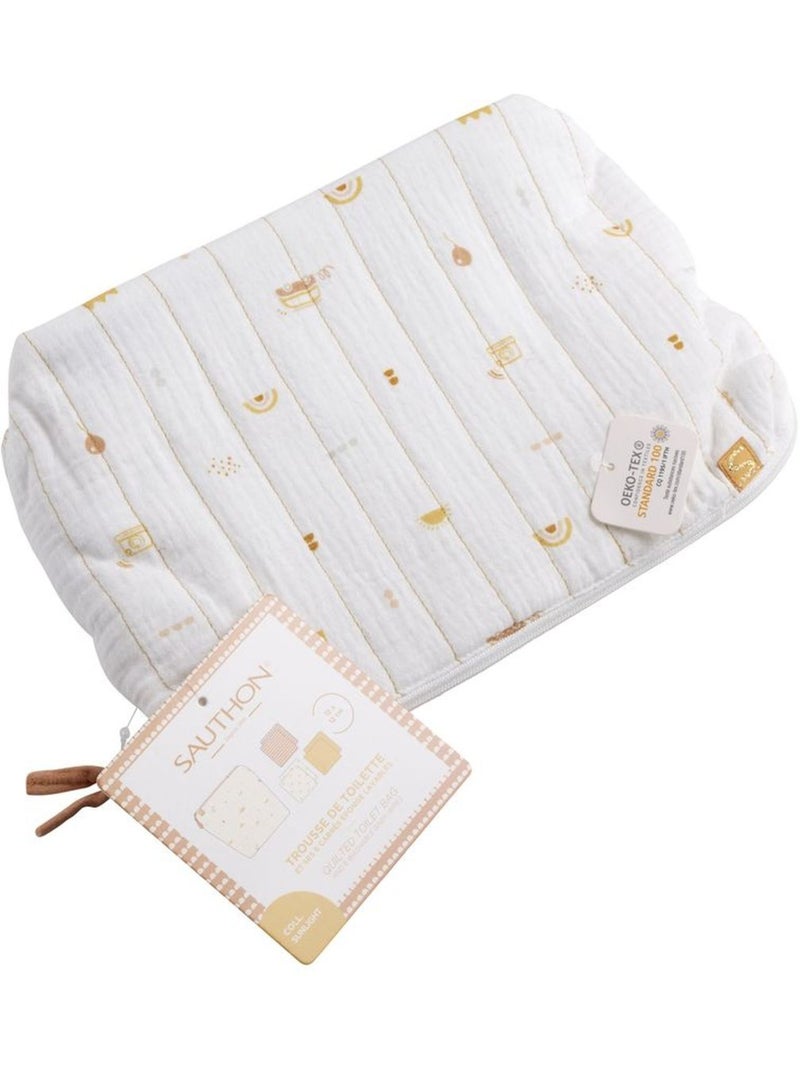 Trousse de toilette et carré éponge en coton - SAUTHON Blanc - Kiabi