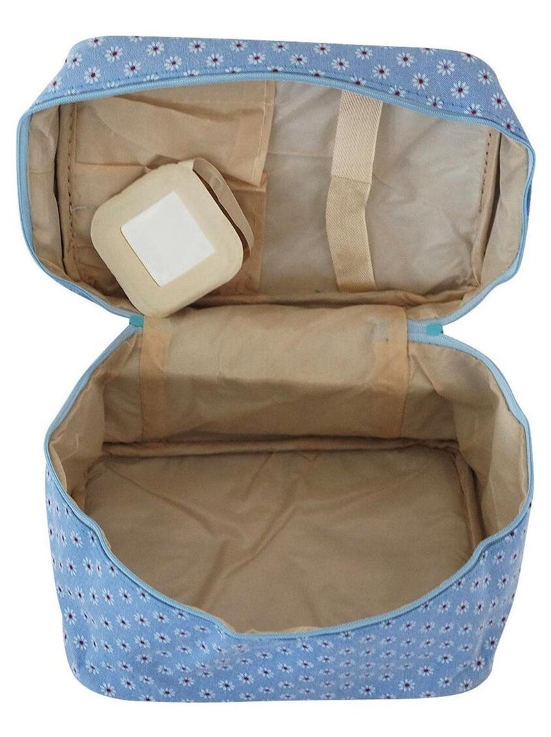 Trousse de toilette fleurie Bleu - Kiabi